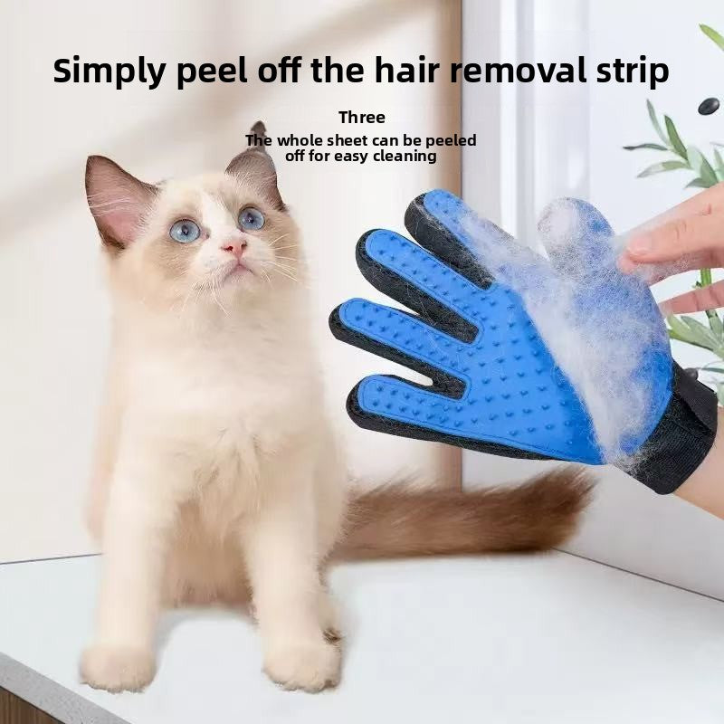 Guantes de Aseo y Masaje para Perros y Gatos | Cepillo Quitapelos de Cinco Dedos