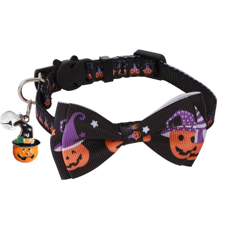 Collar de Halloween para Gatos con Lazo y Cascabel
