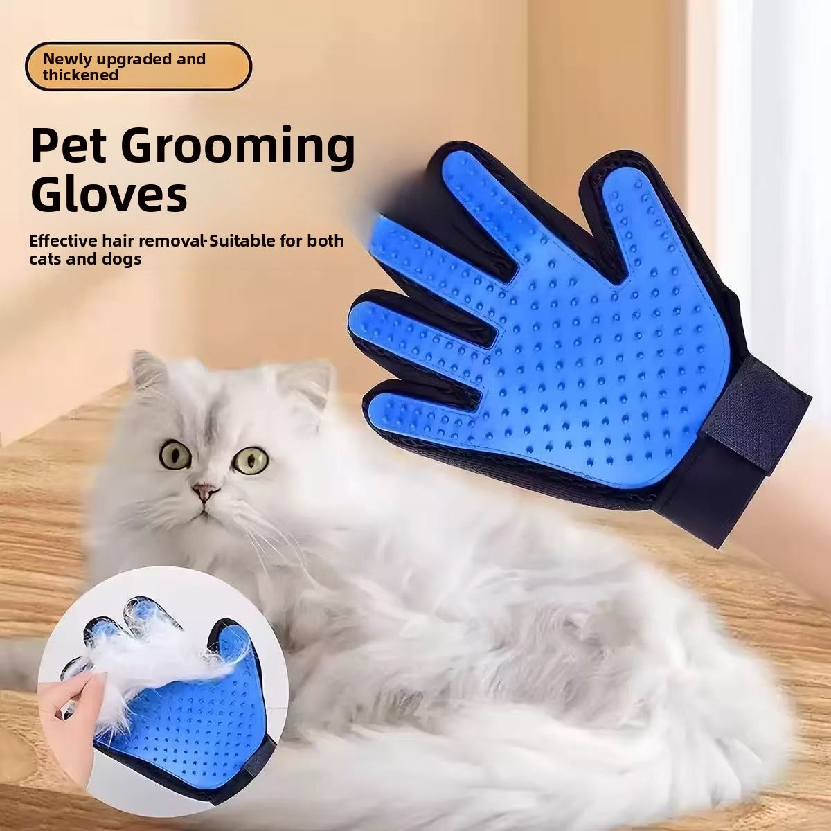 Guantes de Aseo y Masaje para Perros y Gatos | Cepillo Quitapelos de Cinco Dedos