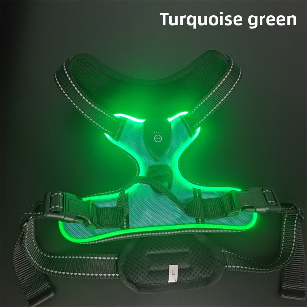 Chaleco LED Ajustable para Mascotas – Alta Visibilidad para Paseos Nocturnos