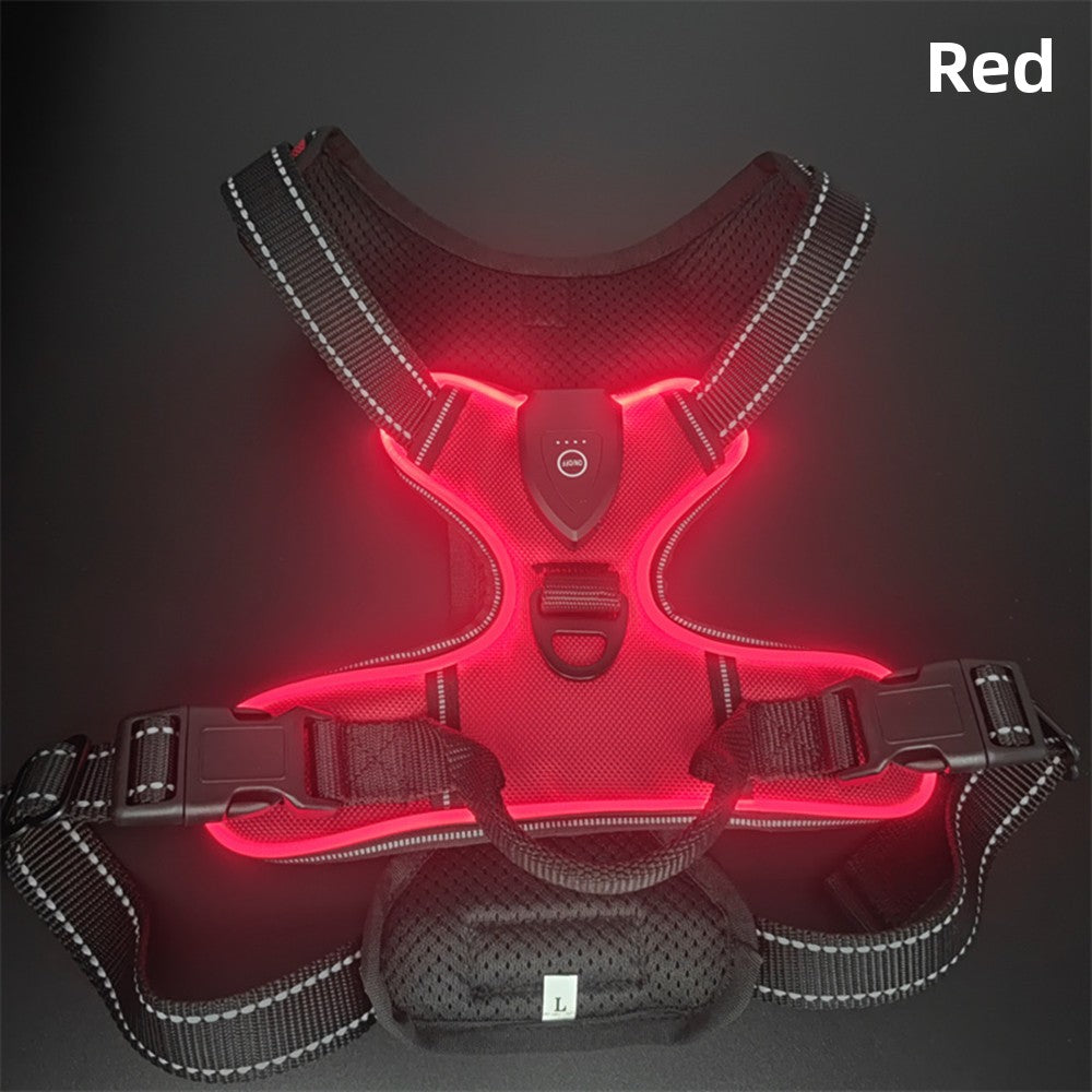Chaleco LED Ajustable para Mascotas – Alta Visibilidad para Paseos Nocturnos
