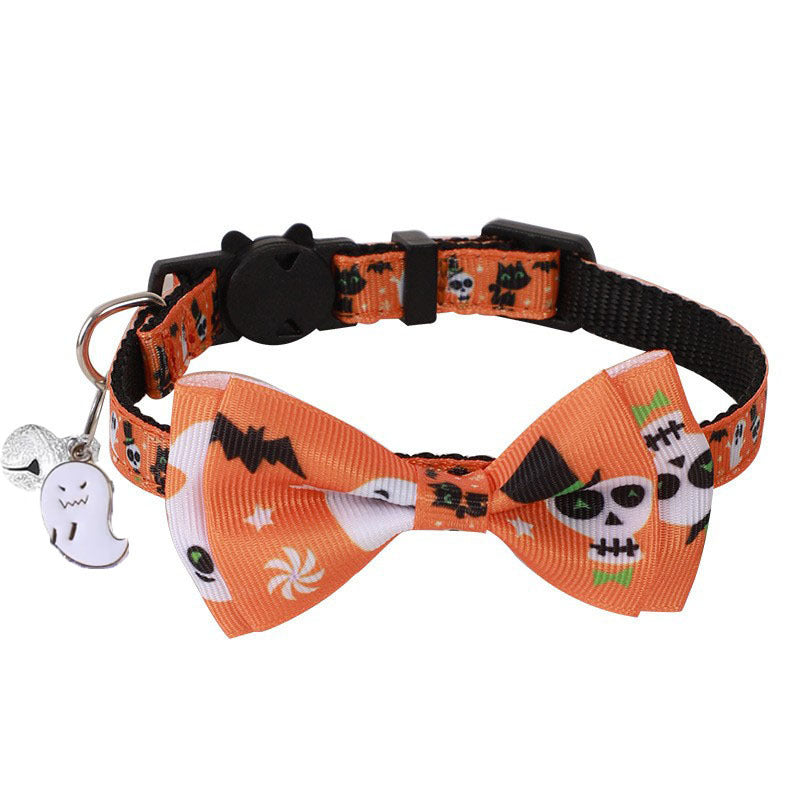 Collar de Halloween para Gatos con Lazo y Cascabel