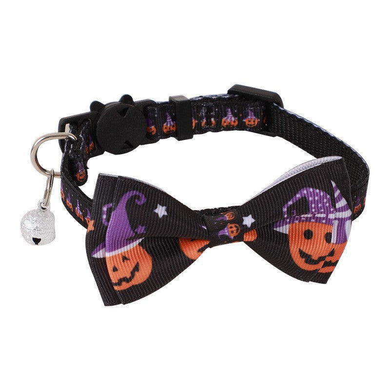 Collar de Halloween para Gatos con Lazo y Cascabel